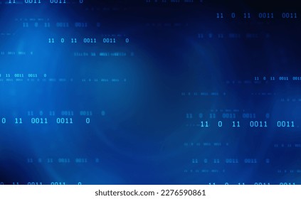Binary Code Background, Digital Abstract technology background, flowing number one and zero text in binary code format in technology background. Internet Big data Concept