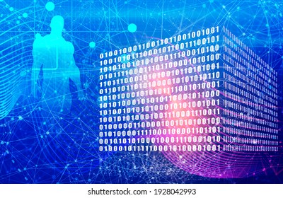 Binary Code Concept Algorithm Binary Data Stock Illustration 1928042993 ...