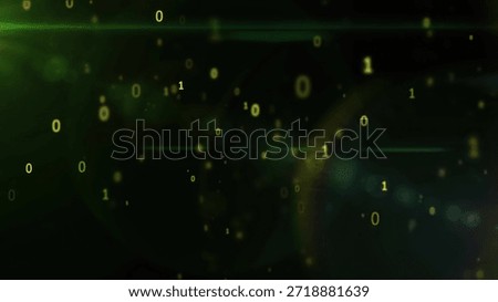 Binary code numbers 0 and 1 representing data and technology in an abstract cyberspace