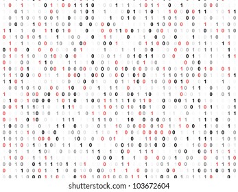 Binary Code Screen With Red Cypher