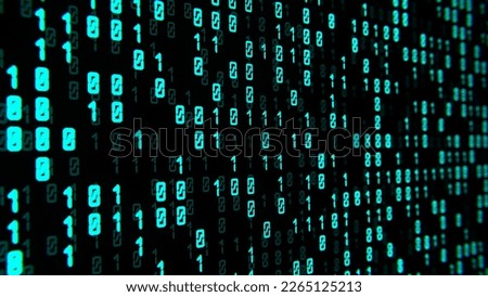Binary code. Zeros and ones on screen. Programming concept. Coding. Background. 3D render.