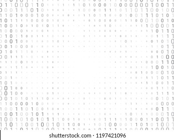 Binary Computer Code Background. Gradient 01 Numbers Pattern. Data And Technology Texture. Matrix Template For Cyber Design