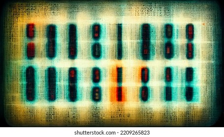 Binary Computer Code, Color On A Papyrus