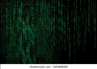 Binary Data Matrix Network Technology Background Stock Illustration ...