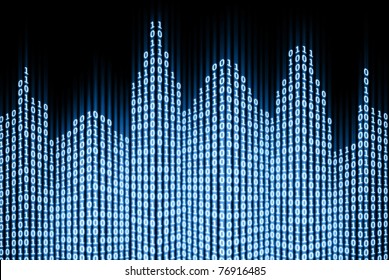 Binary Digital City, Abstract 3d Tech Background