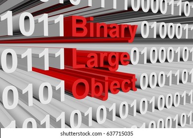 Binary Large Object As A Binary Code 3D Illustration