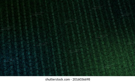 Binary Numbers Inside Computer Code. Motion. Hacker Background With Noise And Binary Numbers. Encrypted Data In Variable Numeric Values