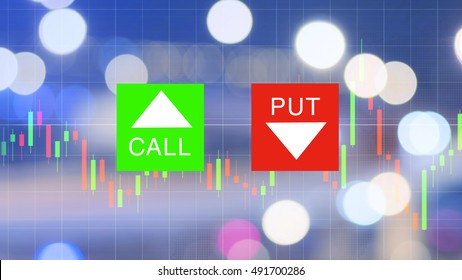 Binary Option Background with PUT and CALL button