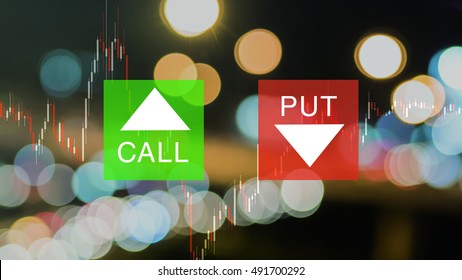 Binary Option Background with PUT and CALL button