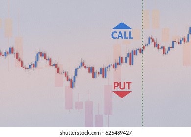 Binary Option Chart With Stock Bars. 3D Illustration