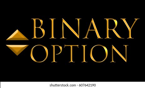 Binary Option Gold Text On Black Background