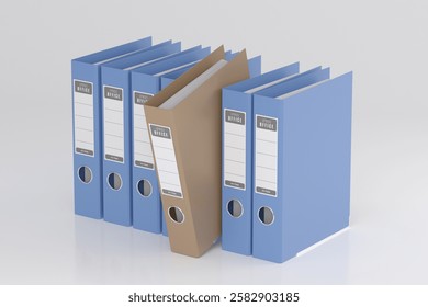 Binders: A Symbol of Documents and Office Organization, 3D illustration