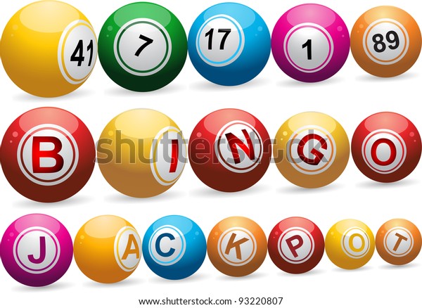Bingo Balls On White Background Stock Illustration 93220807
