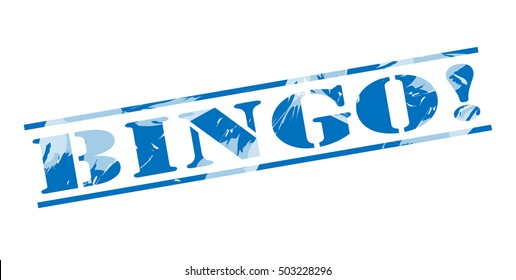 Bingo! Blue Stamp On White Background