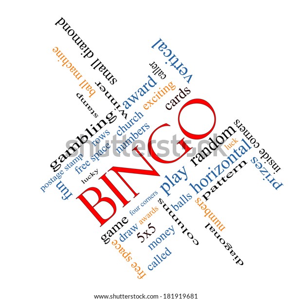 Bingo Word Cloud Concept angled with\
great terms such as numbers, balls, prizes and\
more.