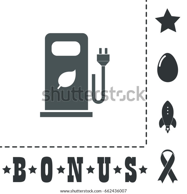 Bio gas Icon Illustration. Flat pictogram on white\
background and bonus\
icons