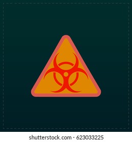 Bio hazard Icon Illustration. Color symbol button on black background. Symbol