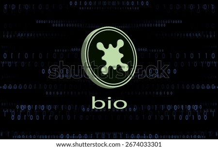 bio protocol-bio cryptocurrency logos on digital background. 3d illustrations.