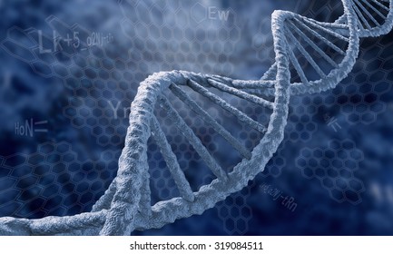 Biochemistry background concept with high tech dna molecule