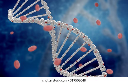 Biochemie-Hintergrund-Konzept mit High-Tech-DNA-Molekül