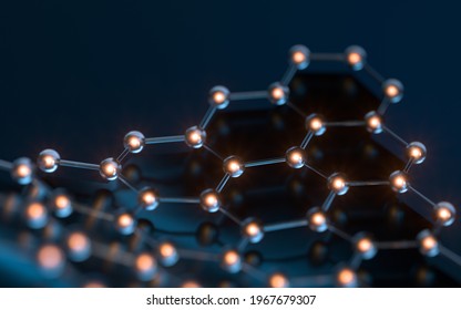 Biochemistry scientific node, molecular connection, 3d rendering. Computer digital drawing.