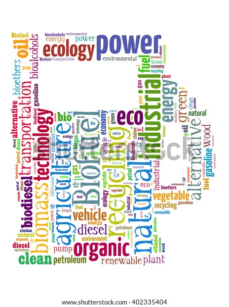 Biofuel\
Station, word cloud concept on white\
background.