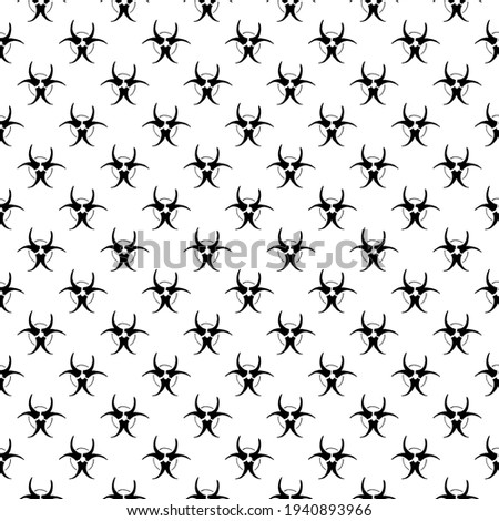 Biohazard symbol Seamless Pattern, Hand Drawn icon background. illustration.