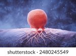 Biological cancer cell and disease, 3d rendering. 3D illustration.