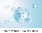 Biological cell and water drop on a clean and transparent background,3d rendering