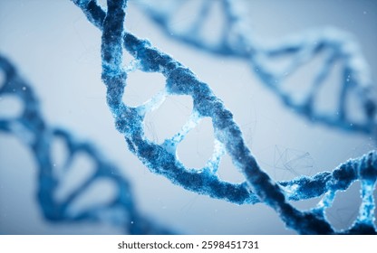 Biological DNA structure with bioengineering concept, 3d rendering. 3D illustration.