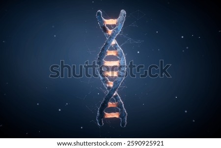 Biological DNA structure with bioengineering concept, 3d rendering. 3D illustration.