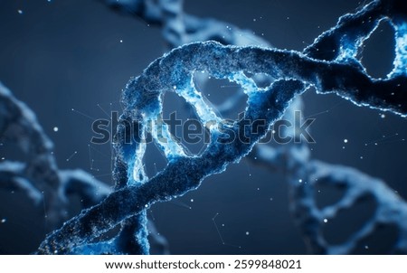 Biological DNA structure with bioengineering concept, 3d rendering. 3D illustration.