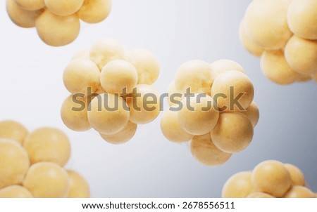 Biomedical microscopic fat cells structure, 3d rendering. 3D illustration.