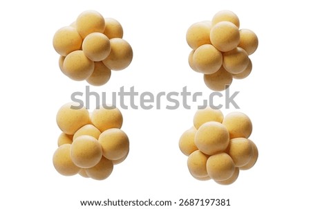 Biomedical microscopic fat cells structure, 3d rendering. 3D illustration.