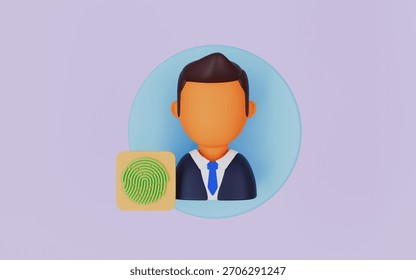 Biometric technology for recognition, Face recognition 3d illustration