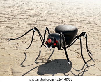 bionic cyber spider 3D rendering