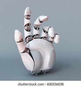 Bionic Hand, Robot Arm 3d Rendering