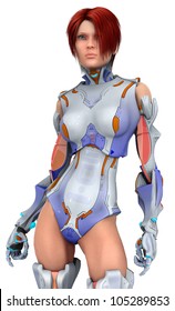 bionic woman stand up close up