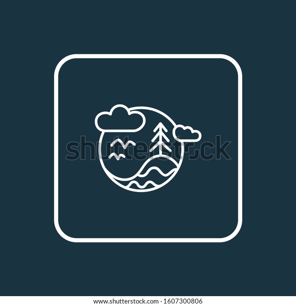 Biosphere Icon Line Symbol Premium Quality Stock Illustration