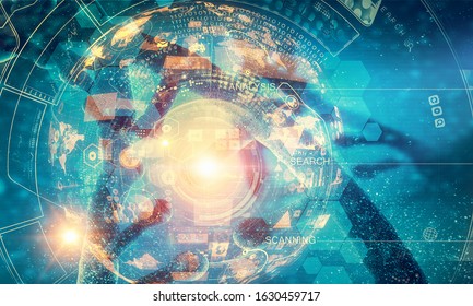 Biotechnology background concept . Mixed media - Shutterstock ID 1630459717