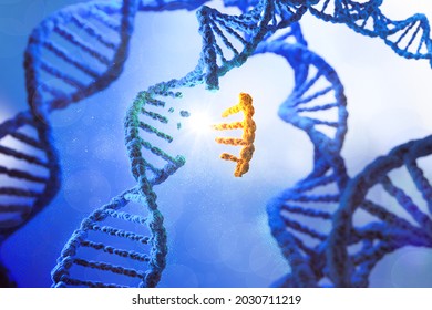 Biotechnology And Genetics Dna Replacing, Medical Research And Gene Manipulation Science Background 3d Rendering.