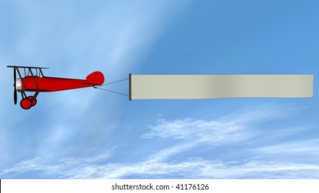  	biplane pulling banner