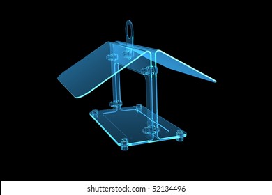 Bird Feeder Techno 3D Rendered Xray Blue Transparent