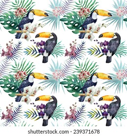 bird pattern, orchid