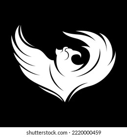 Bird Silhouette Logo Wearing Handsfree