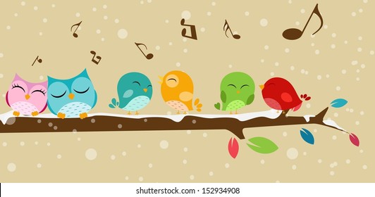 Silhouette Birds Tree Birdcage Stock Vector (Royalty Free) 573257647