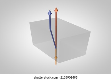 Birefringence Illustration, Calcite Crystal, Polarization, 3D Rendering