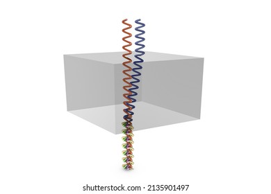 Birefringence Illustration, Calcite Crystal, Polarization, 3D Rendering