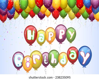 Birthday Background Colorful Balloon Stock Vector (Royalty Free ...