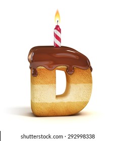 Birthday Cake Font Letter D